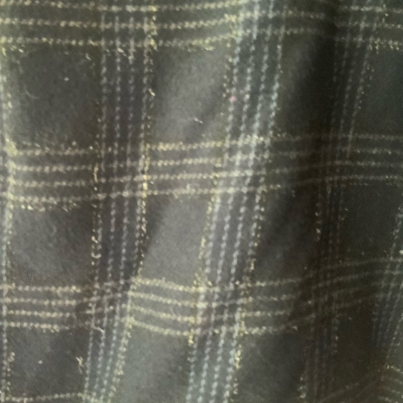 Vintage Plaid Wool Skirt. Navy Blue and white with a hint of silver 20Tall - Picture 5 of 6